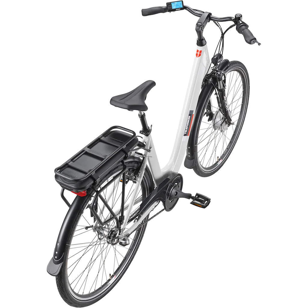 Telefunken E-Bike »Multitalent RC835« 3 Gang Shimano Frontmotor 250 W (28 Zoll Straßenzulassung ca. 100 km Reichweite) Pedelec Elektrofahrrad für Herren u. Damen tiefer Einstieg Cityrad auf Rechnung kaufen Speichern exportieren