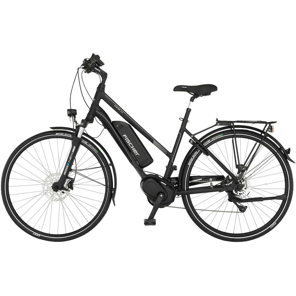 FISCHER Fahrrad E-Bike »VIATOR 3.0 Damen 49« 8 Gang Shimano Acera Mittelmotor 250 W (mit Faltschloss) Pedelec Elektrofahrrad für Damen u. Herren Trekkingrad Günstiger Verkauf