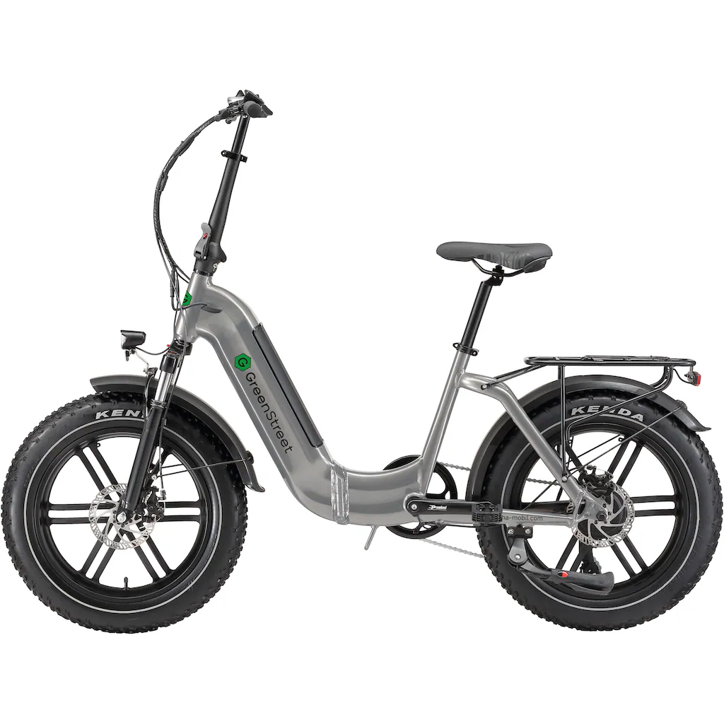 GreenStreet E-Bike »Tiefeinsteiger Klapprad GS5« 7 Gang Shimano Heckmotor 250 W (Set 2 tlg. mit Akku-Ladegeräte Fat Tires) Pedelec Elektrofahrrad für Damen u. Herren Klapprad auf Rechnung bestellen Blitzverkäufe