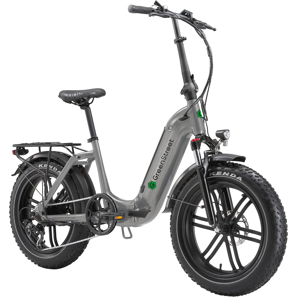 GreenStreet E-Bike »Tiefeinsteiger Klapprad GS5« 7 Gang Shimano Heckmotor 250 W (Set 2 tlg. mit Akku-Ladegeräte Fat Tires) Pedelec Elektrofahrrad für Damen u. Herren Klapprad auf Rechnung bestellen Blitzverkäufe