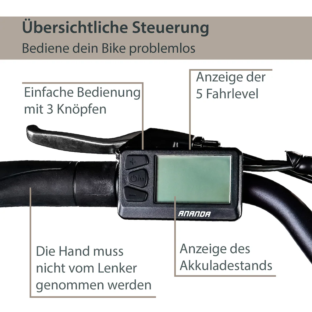 AGON E-Bike »Aurora« 3 Gang Frontmotor 250 W Pedelec Elektrofahrrad für Damen u. Herren Cityrad Versandkostenfrei
