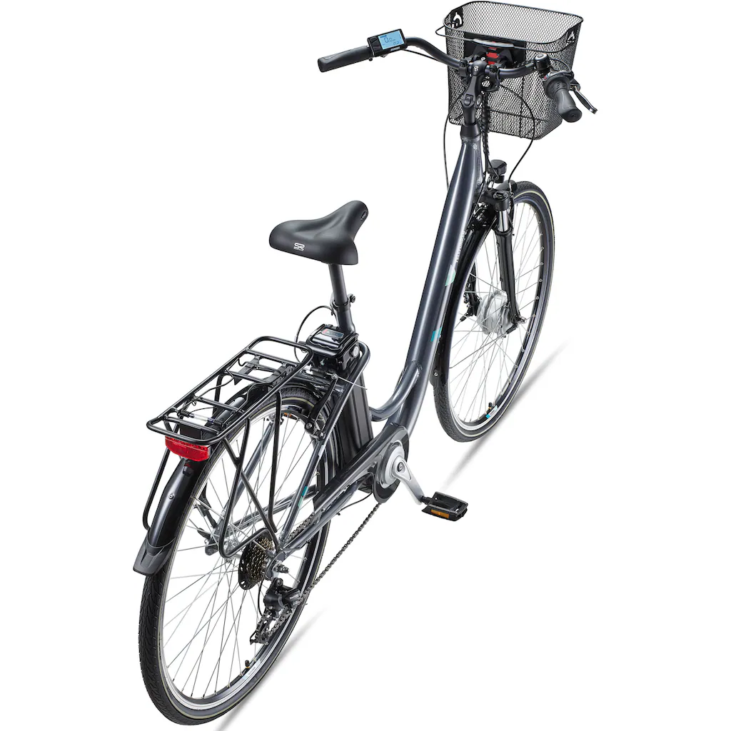 Telefunken E-Bike »Multitalent RC822« 7 Gang Shimano Tourney Frontmotor 250 W (ca. 100 km Reichweite-2 V-Bremsen-Beleuchtung-Straßenzulassung) City Elektrofahrrad Damen Herren 28 Zoll 36 V 374 Wh Akku Pedelec auf Rechnung bes Preisnachlass