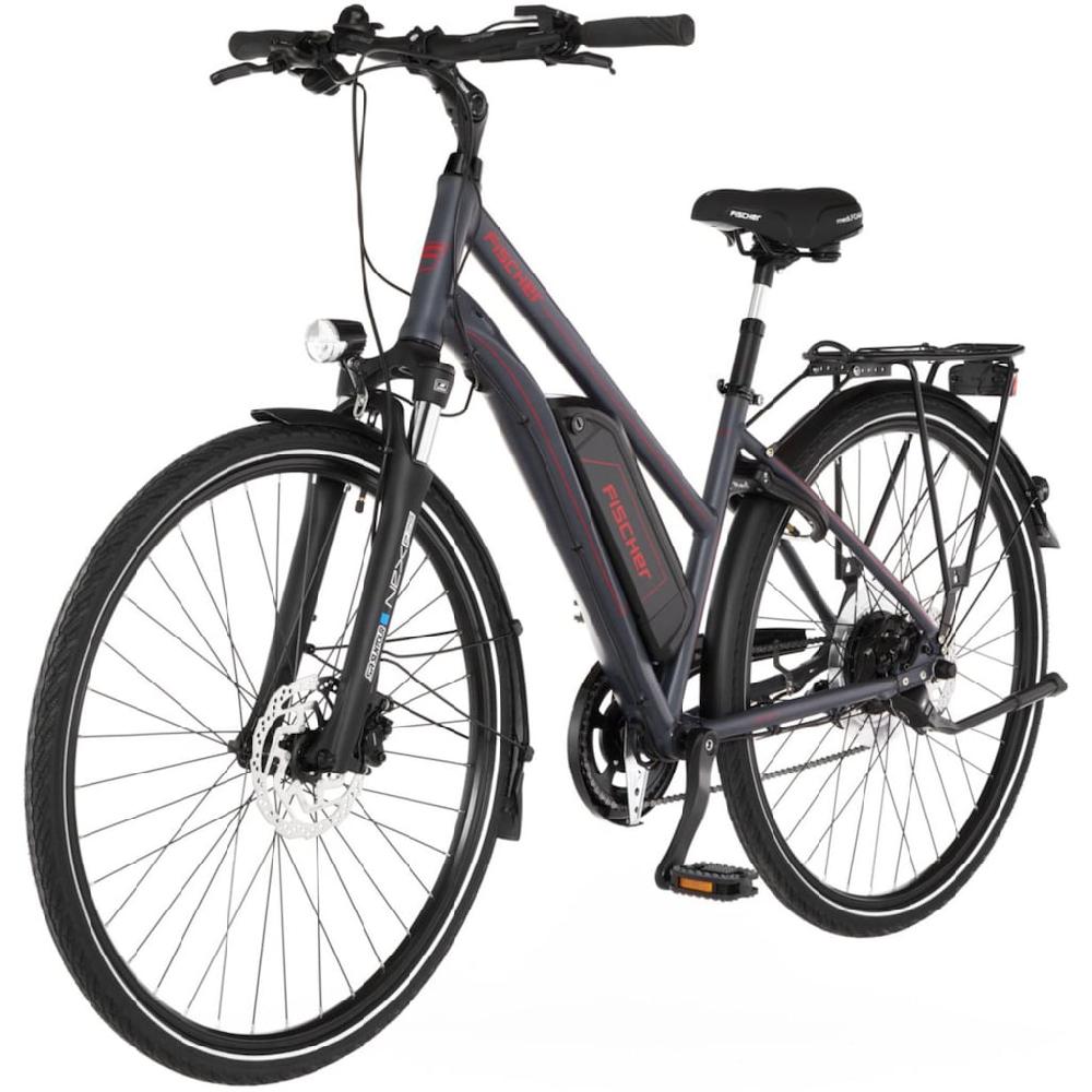 FISCHER Fahrrad E-Bike »VIATOR 1.0 Trapez 44« 8 Gang Shimano Acera Heckmotor 250 W (mit integr. Rahmenschloss) Pedelec Elektrofahrrad für Damen u. Herren Trekkingrad auf Raten Valentinstagsangebot