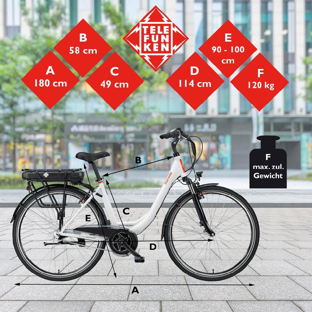 Telefunken E-Bike »Multitalent RC890« 7 Gang Shimano Nexus Mittelmotor 250 W Pedelec Elektrofahrrad für Damen u. Herren Cityrad Lagerräumung