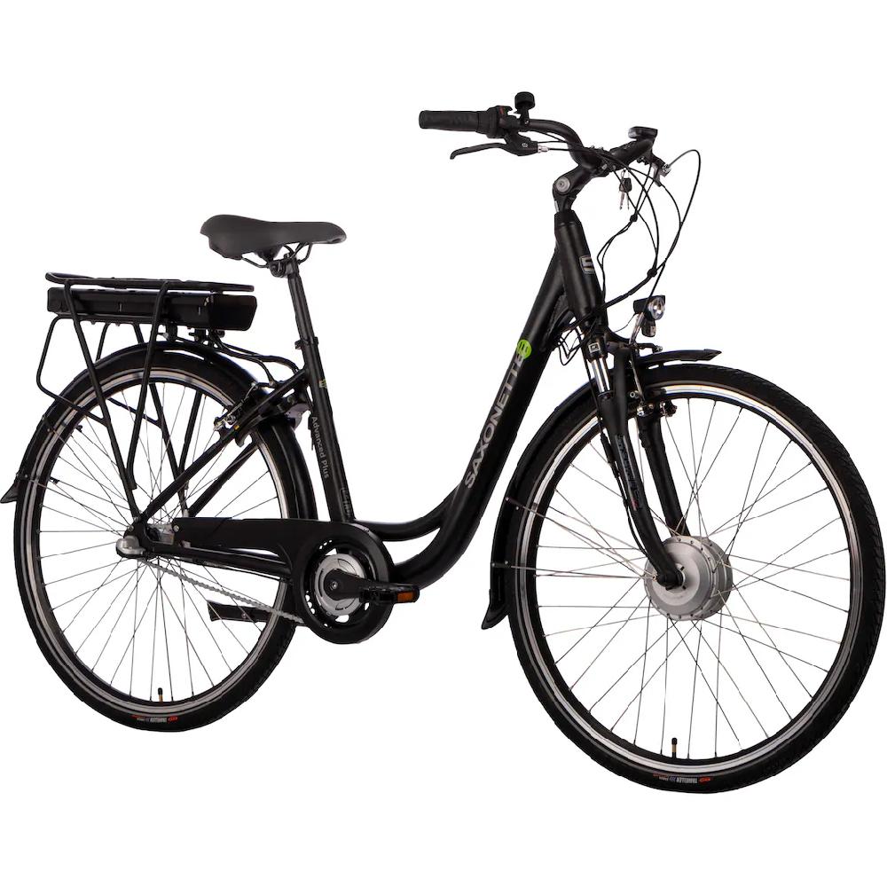 SAXONETTE E-Bike »Advanced Plus« 3 Gang Frontmotor 250 W (mit Akku-Ladegerät u. integr. Rahmenschloss) Pedelec Elektrofahrrad für Damen u. Herren Cityrad auf Rechnung Neuheiten