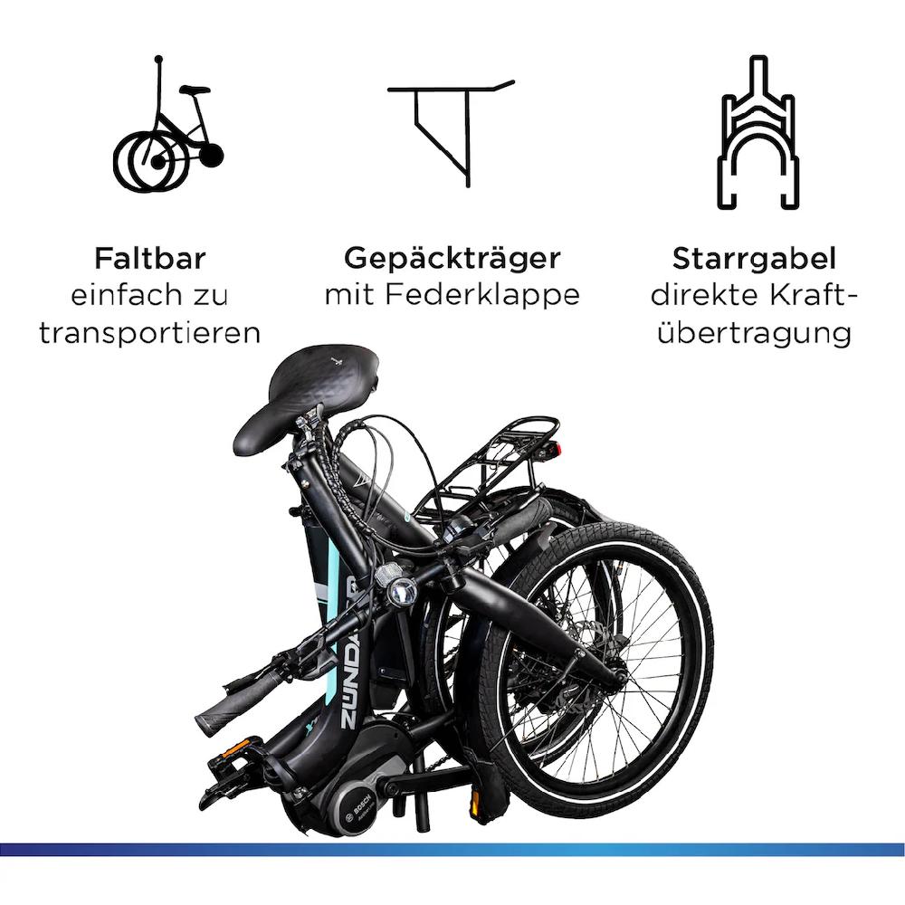 Zündapp E-Bike »X100« 9 Gang Shimano Sora Mittelmotor 250 W Pedelec Elektrofahrrad für Damen u. Herren Faltrad auf Rechnung online kaufen Bestseller