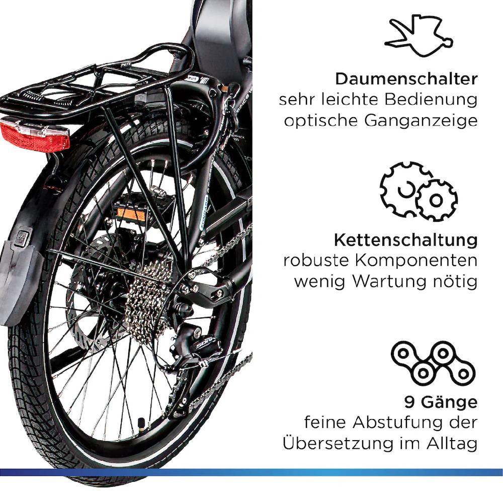 Zündapp E-Bike »X100« 9 Gang Shimano Sora Mittelmotor 250 W Pedelec Elektrofahrrad für Damen u. Herren Faltrad auf Rechnung online kaufen Bestseller