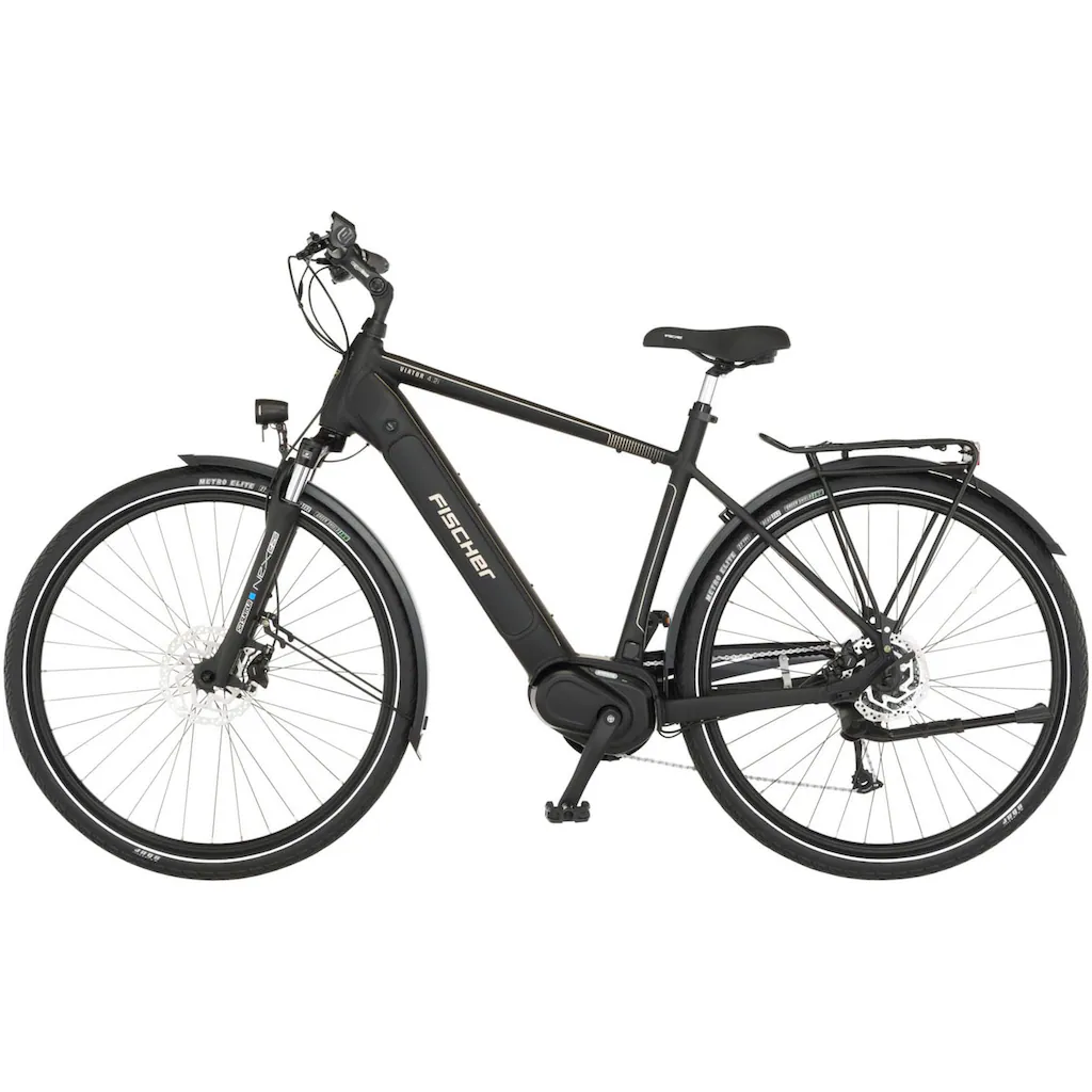 FISCHER Fahrrad E-Bike »VIATOR 4.2i« 9 Gang Shimano Acera Mittelmotor 250 W (mit Faltschloss) Pedelec Elektrofahrrad für Damen u. Herren Trekkingrad auf Rechnung kaufen Kauf eins, bekomm eins gratis