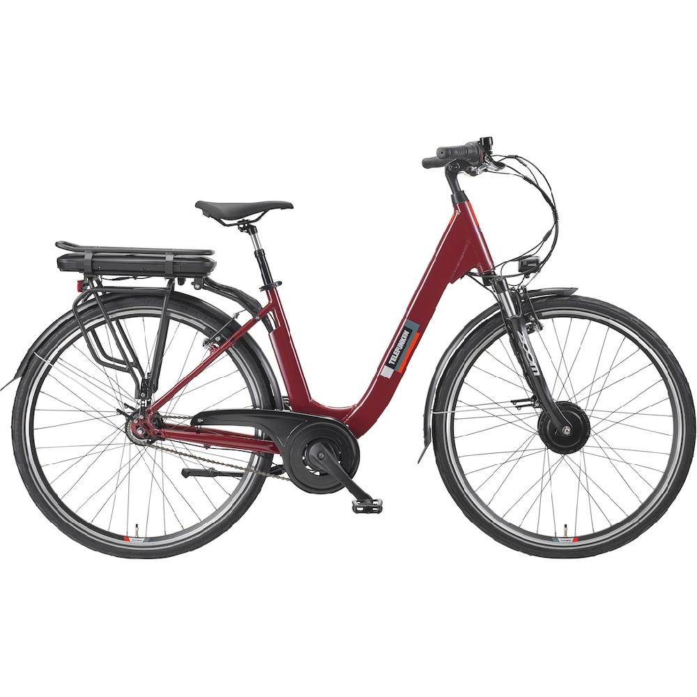 Telefunken E-Bike »Multitalent RC845« 7 Gang Shimano Frontmotor 250 W (28 Zoll Straßenzulassung ca. 100 km Reichweite) Pedelec Elektrofahrrad für Herren u. Damen tiefer Einstieg Cityrad auf Rechnung Wochenangebot