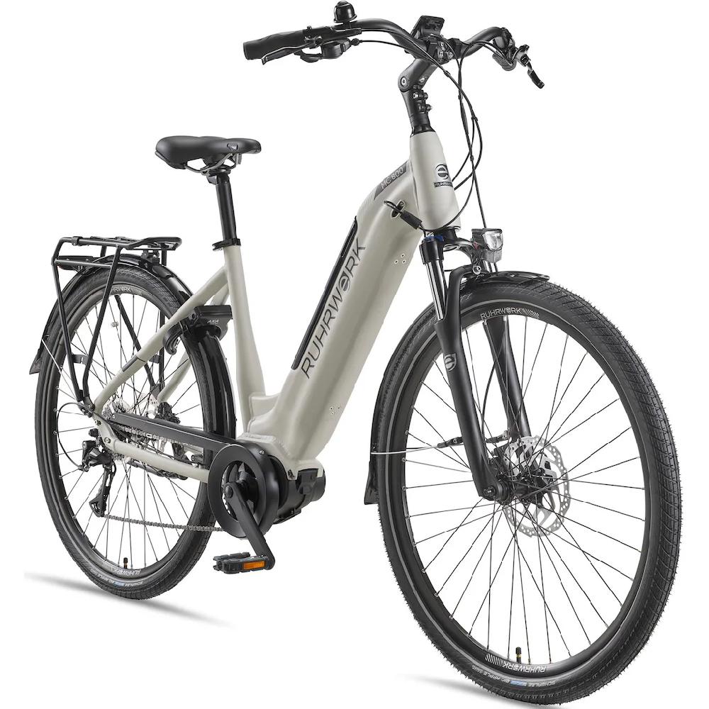RUHRWERK E-Bike »MC800« 8 Gang Shimano Acera Mittelmotor 250 W Pedelec Elektrofahrrad für Damen u. Herren Cityrad auf Rechnung JETZT KAUFEN