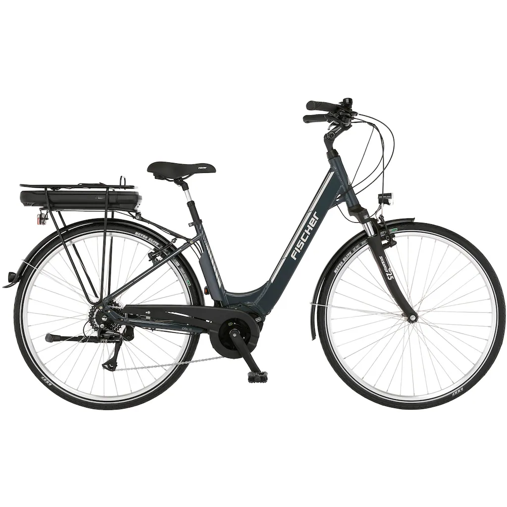 FISCHER Fahrrad E-Bike »CITA 1.5 522 44« 8 Gang Shimano Acera Mittelmotor 250 W (Schloss) Pedelec Elektrofahrrad für Damen u. Herren Cityrad auf Rechnung bestellen Zeitbegrenzte Promotion