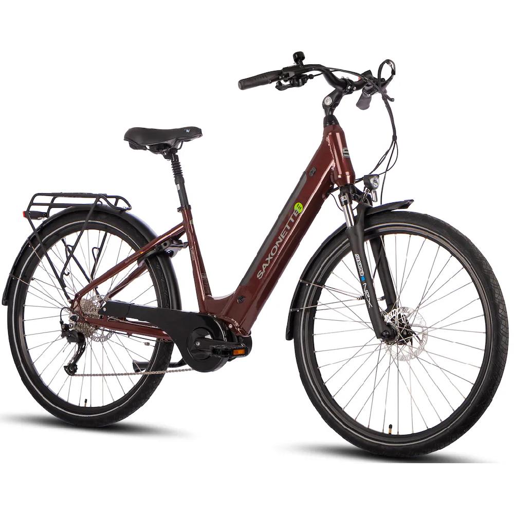 SAXONETTE E-Bike »Deluxe Sport (Wave)« 9 Gang Shimano Alivio Mittelmotor 250 W Pedelec Elektrofahrrad für Damen u. Herren Cityrad Sonderangebot der Fabrik