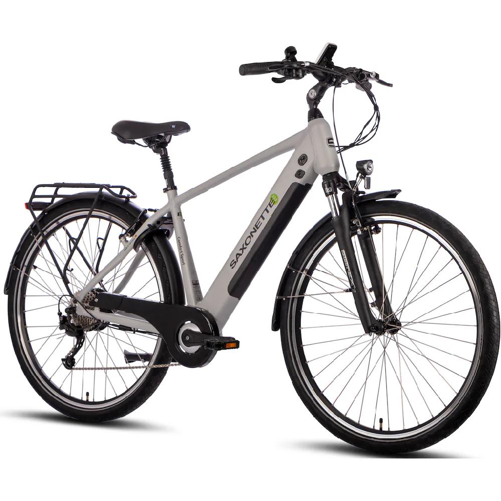 SAXONETTE E-Bike »Comfort Sport« 9 Gang Shimano Alivio Heckmotor 250 W (mit integr. Rahmenschloss und Trapez-Rahmen) Pedelec Elektrofahrrad für Damen u. Herren Trekkingrad Riesige Rabatte