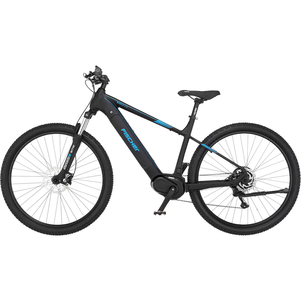 FISCHER Fahrrad E-Bike »MONTIS 4.5i 522« 10 Gang Shimano Deore Mittelmotor 250 W (mit Fahrradschloss) Pedelec Elektrofahrrad für Damen u. Herren MTB Mountainbike Fabrikladen