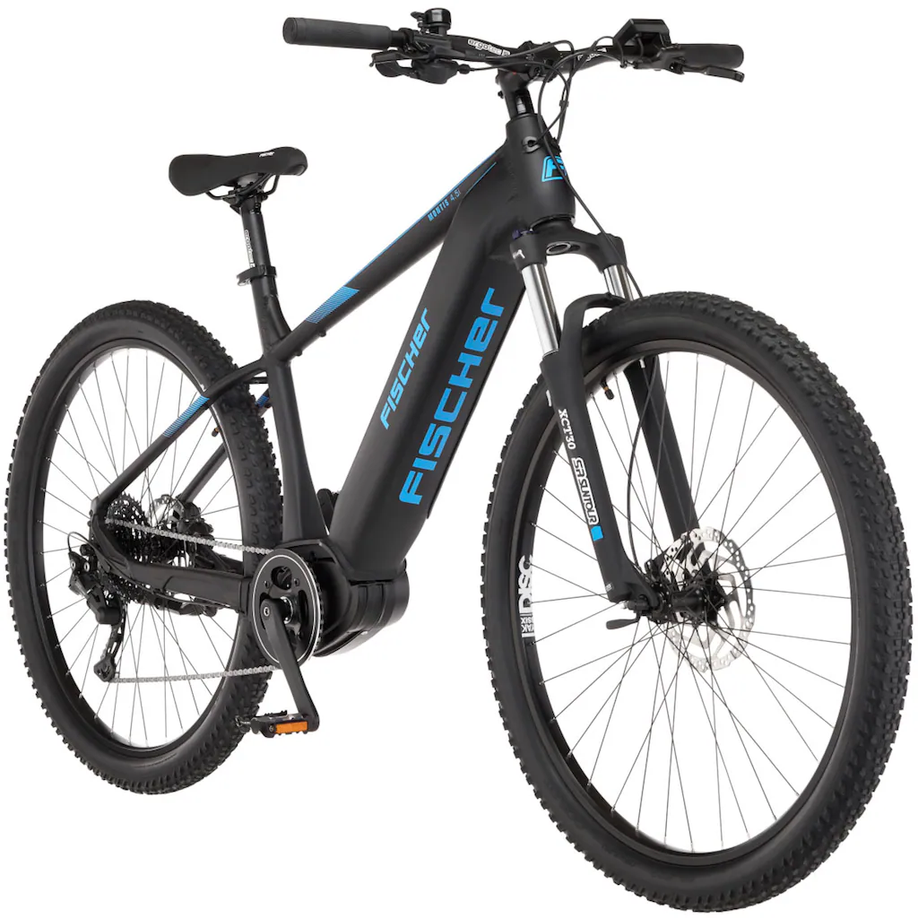 FISCHER Fahrrad E-Bike »MONTIS 4.5i 522« 10 Gang Shimano Deore Mittelmotor 250 W (mit Fahrradschloss) Pedelec Elektrofahrrad für Damen u. Herren MTB Mountainbike Fabrikladen