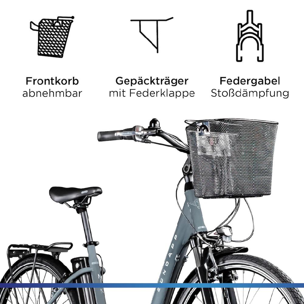 Zündapp E-Bike »Z517« 7 Gang Frontmotor 250 W E Bike Damenfahrrad 28 Zoll 155 - 190 cm mit 7 Gang Nabenschaltung auf Rechnung online kaufen Rabatte dieses Monats