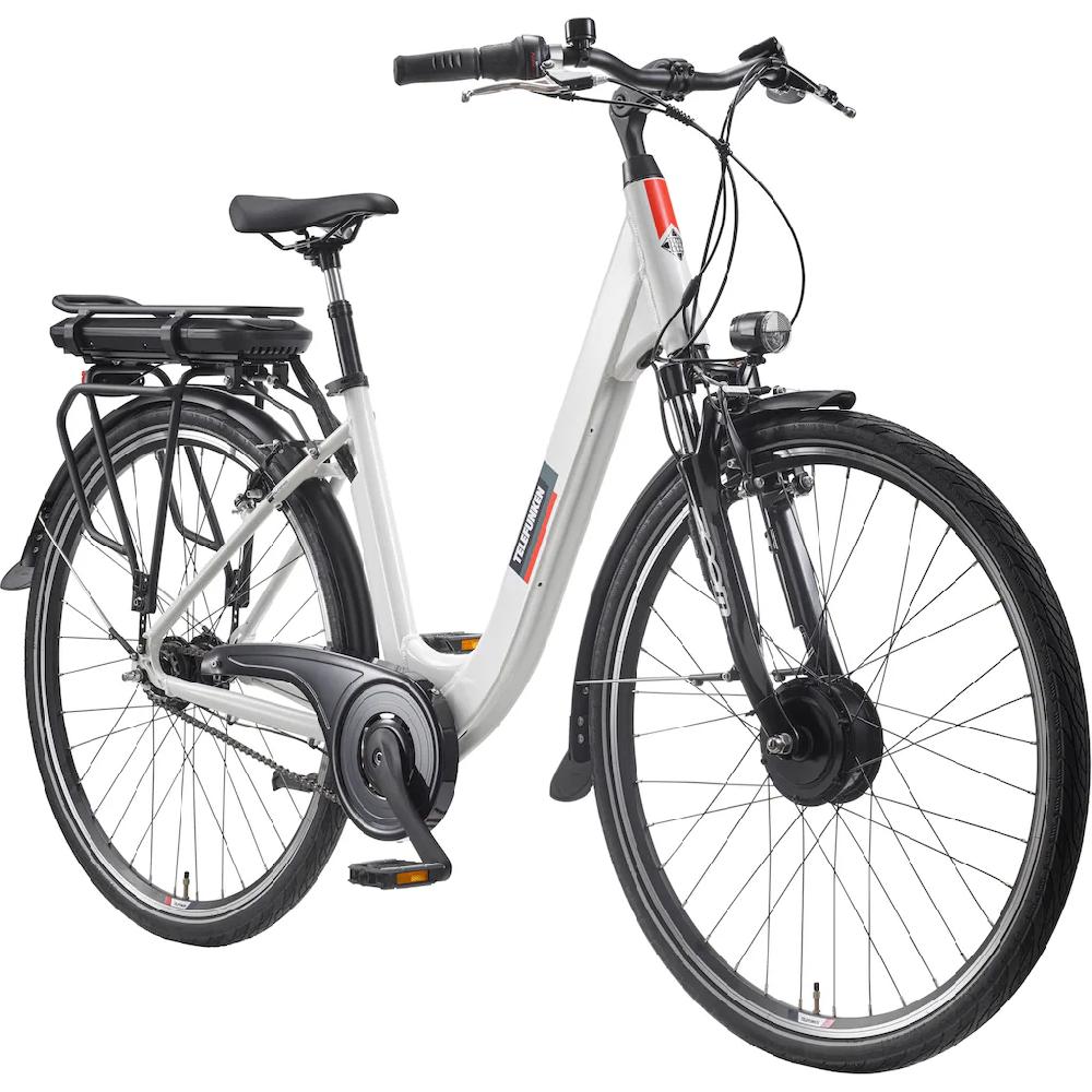 Telefunken E-Bike »Multitalent RC845« 7 Gang Shimano Frontmotor 250 W (28 Zoll Straßenzulassung ca. 100 km Reichweite) Pedelec Elektrofahrrad für Herren u. Damen tiefer Einstieg Cityrad Online