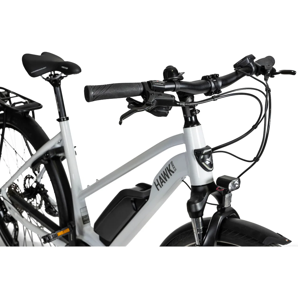 HAWK Bikes E-Bike »E-Trekking 500 Lady« 10 Gang Shimano Deore Mittelmotor 250 W Pedelec Elektrofahrrad für Damen u. Herren Trekkingrad auf Raten Kostenloser Versand