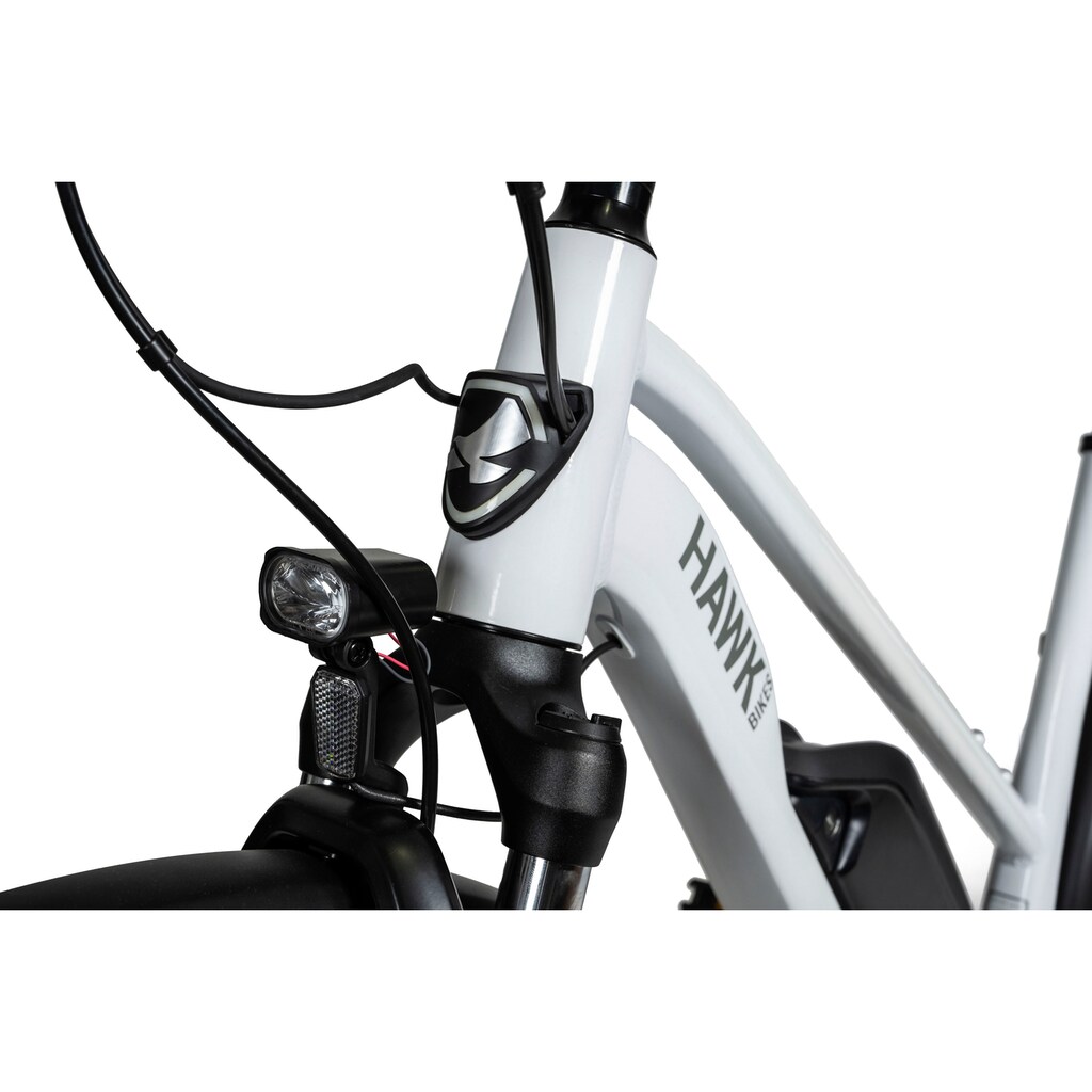 HAWK Bikes E-Bike »E-Trekking 500 Lady« 10 Gang Shimano Deore Mittelmotor 250 W Pedelec Elektrofahrrad für Damen u. Herren Trekkingrad auf Raten Kostenloser Versand