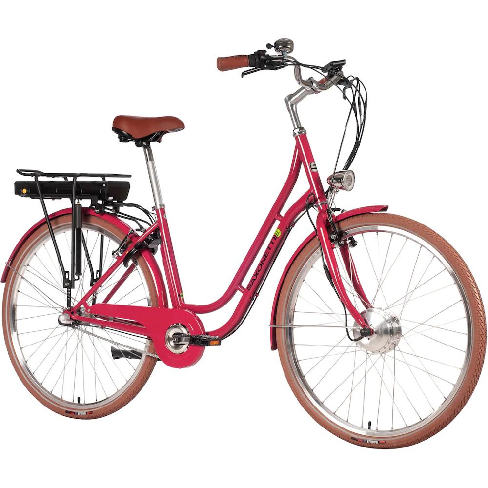 SAXONETTE E-Bike »Style Plus 2.0« 3 Gang Frontmotor 250 W (mit Akku-Ladegerät) Pedelec Elektrofahrrad für Damen u. Herren Cityrad auf Rechnung bestellen Fabrikpreis