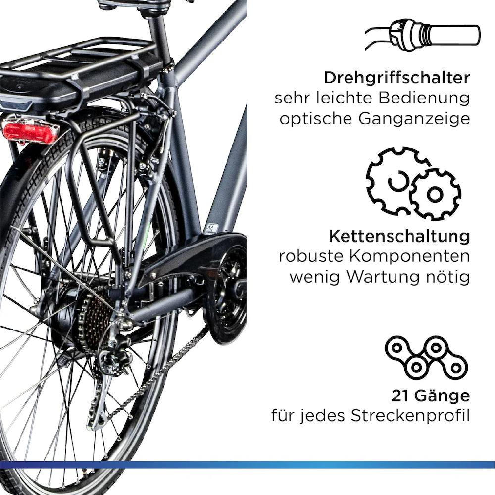 Zündapp E-Bike »Z802 Herren« 21 Gang Shimano Altus RD-M310 Heckmotor 250 W Pedelec Elektrofahrrad für Herren Trekkingrad auf Rechnung bestellen Cyber Monday