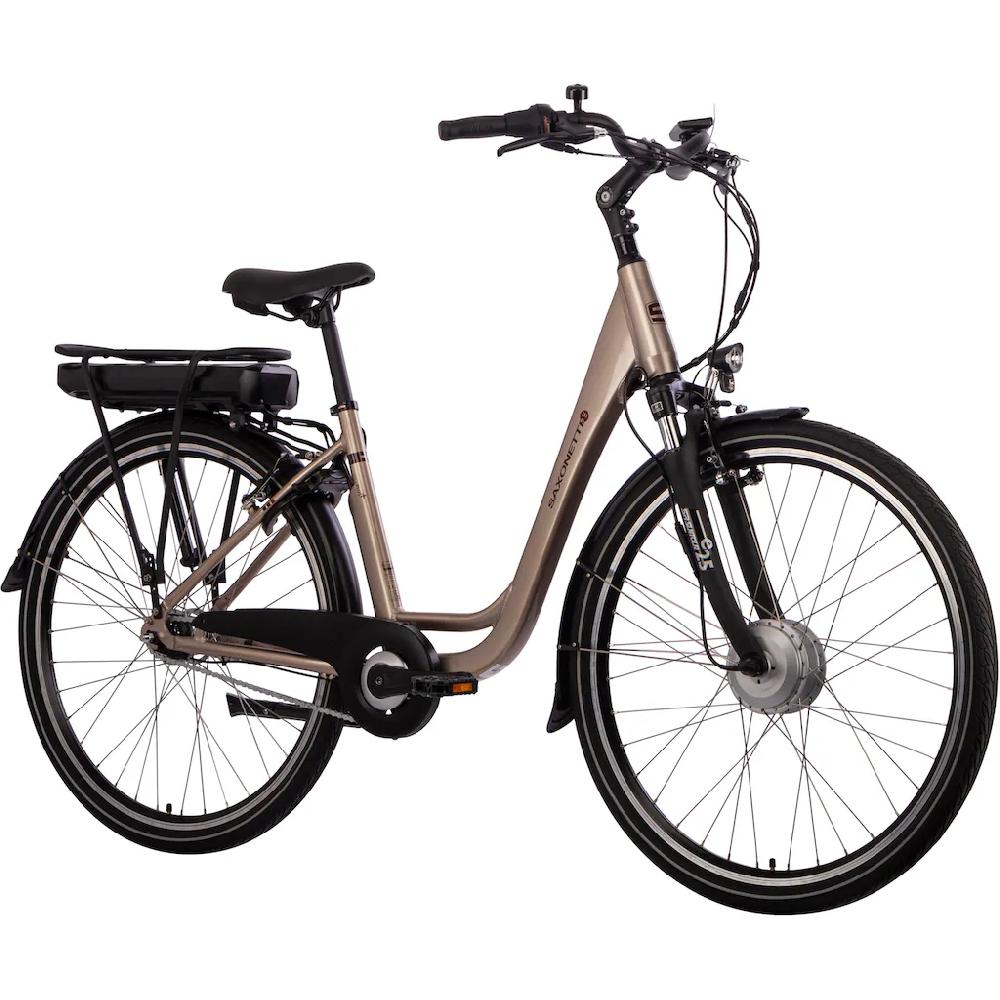 SAXONETTE E-Bike »City Plus« 7 Gang Shimano Nexus Frontmotor 250 W Pedelec Elektrofahrrad für Damen u. Herren Cityrad Jubiläumsangebot