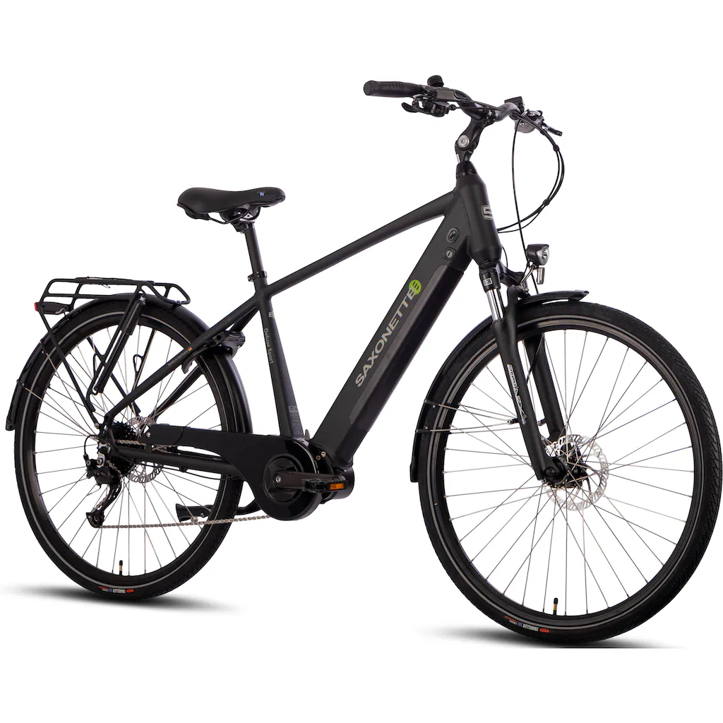 SAXONETTE E-Bike »Deluxe Sport Man« 9 Gang Shimano Alivio Mittelmotor 250 W Pedelec Elektrofahrrad für Damen u. Herren Cityrad auf Rechnung online kaufen Blitzangebot