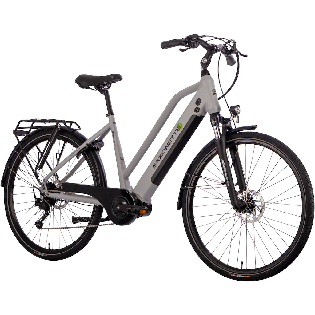 SAXONETTE E-Bike »Deluxe Sport Lady« 9 Gang Shimano Alivio Mittelmotor 250 W Pedelec Elektrofahrrad für Damen u. Herren Cityrad auf Rechnung online kaufen Neuheiten