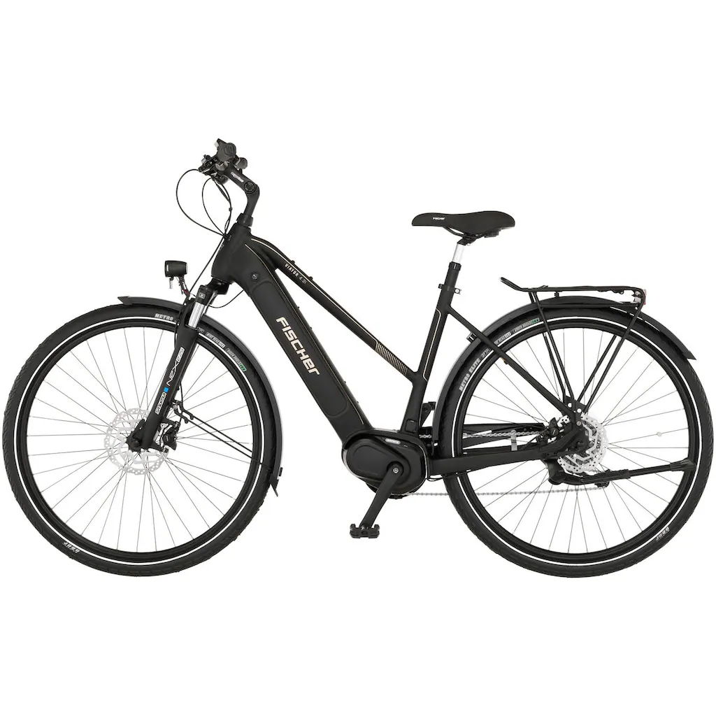 FISCHER Fahrrad E-Bike »VIATOR 4.2i« 9 Gang Shimano Acera Mittelmotor 250 W (mit Spiralschloss) Pedelec Elektrofahrrad für Damen u. Herren Riesige Ersparnisse