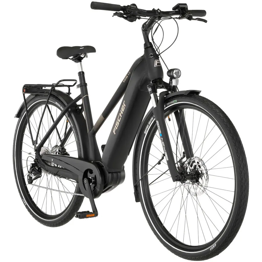 FISCHER Fahrrad E-Bike »VIATOR 4.2i« 9 Gang Shimano Acera Mittelmotor 250 W (mit Spiralschloss) Pedelec Elektrofahrrad für Damen u. Herren Riesige Ersparnisse