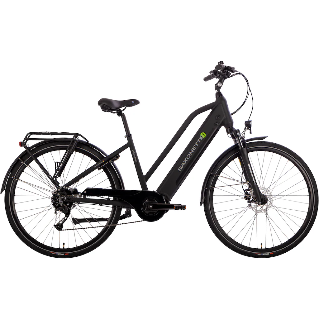 SAXONETTE E-Bike »Deluxe Sport Lady« 9 Gang Shimano Alivio Mittelmotor 250 W Pedelec Elektrofahrrad für Damen u. Herren Cityrad Bis zu 50% Rabatt
