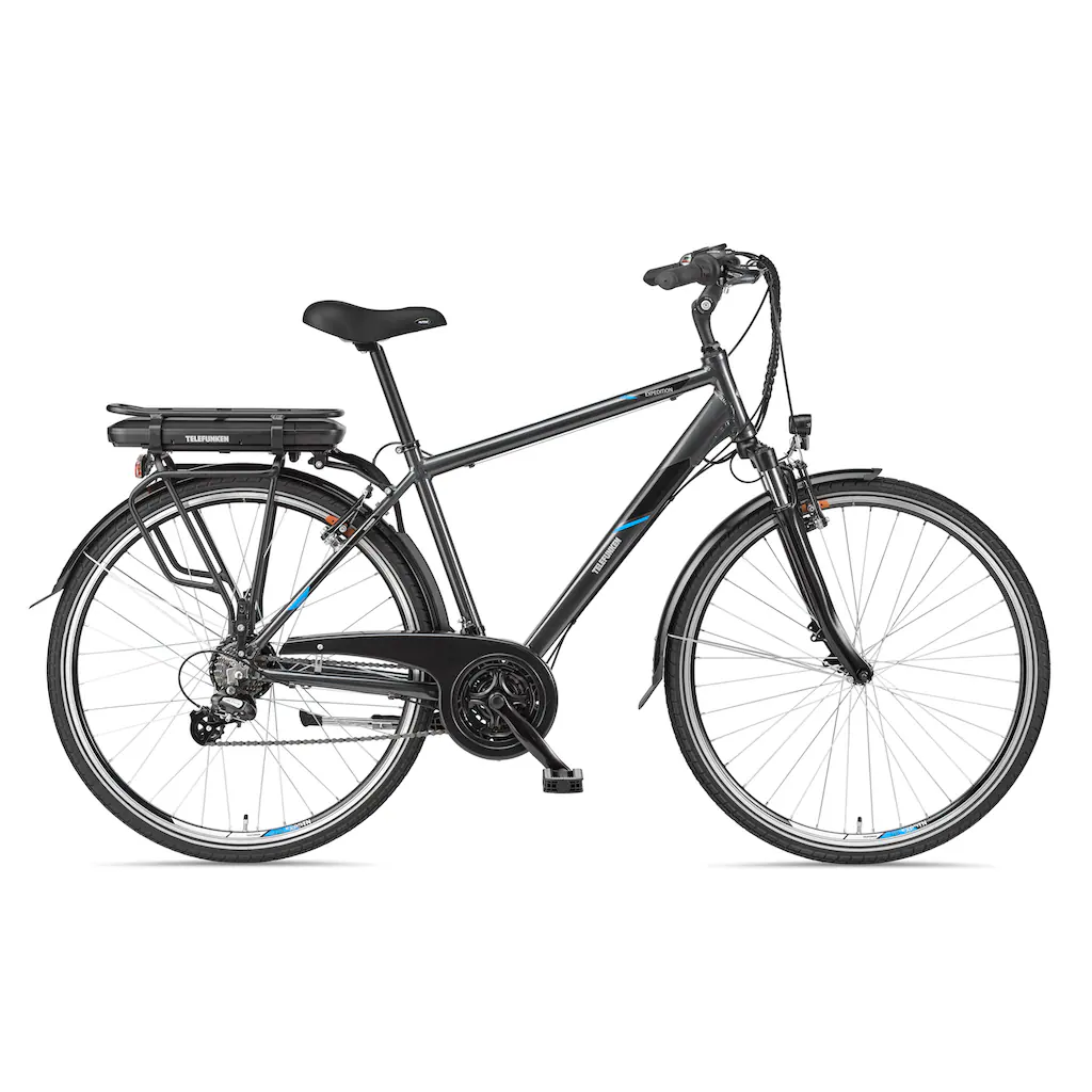 Telefunken E-Bike »Expedition XT481« 21 Gang Shimano Heckmotor 250 W (mit Fahrradtasche) Pedelec Elektrofahrrad für Herren Trekkingrad auf Rechnung Nur für heute