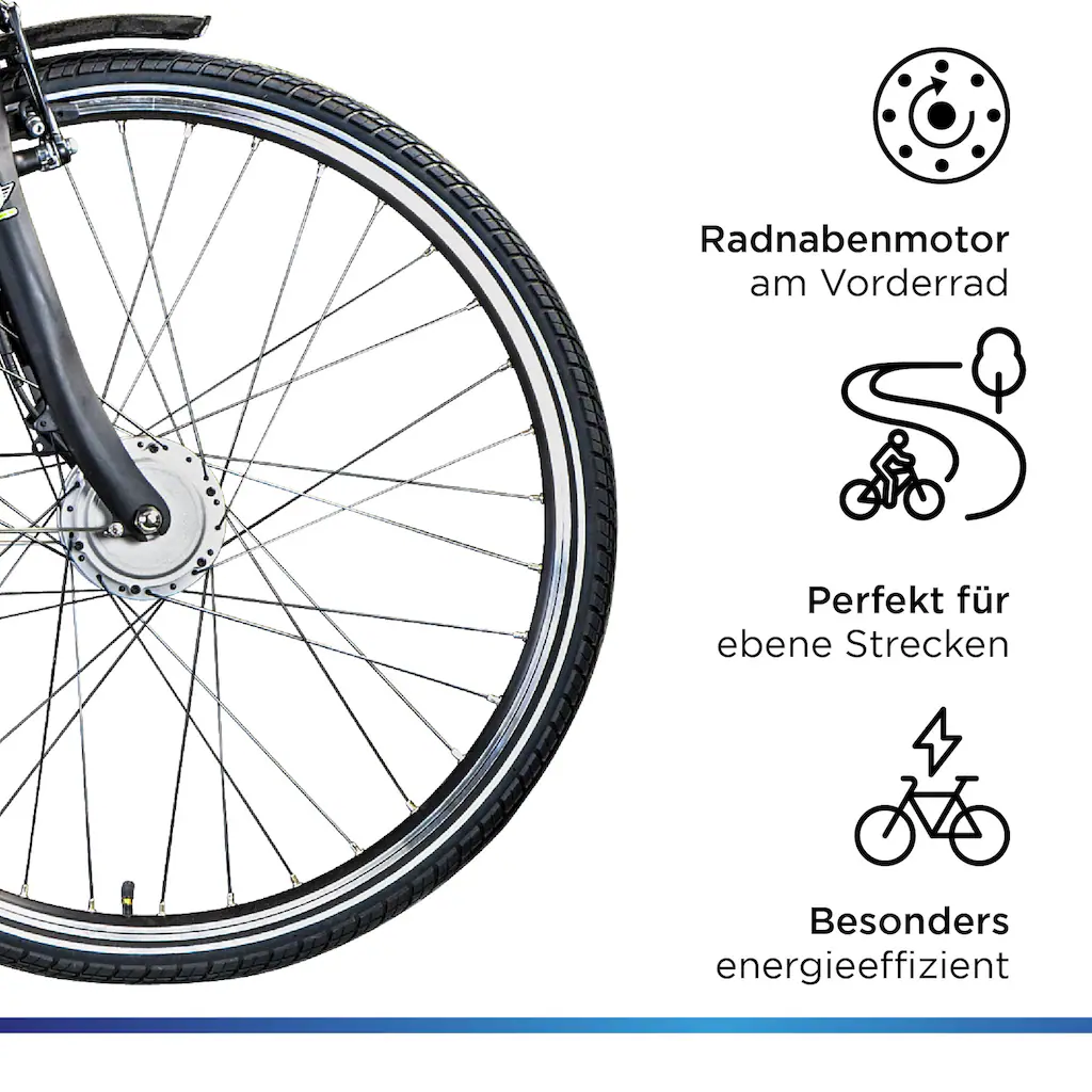 Zündapp E-Bike »Z510« 3 Gang Shimano Nexus SC-3C41 Frontmotor 250 W (mit Frontkorb) Pedelec Elektrofahrrad für Damen u. Herren Cityrad auf Rechnung online kaufen Sonderangebot der Fabrik