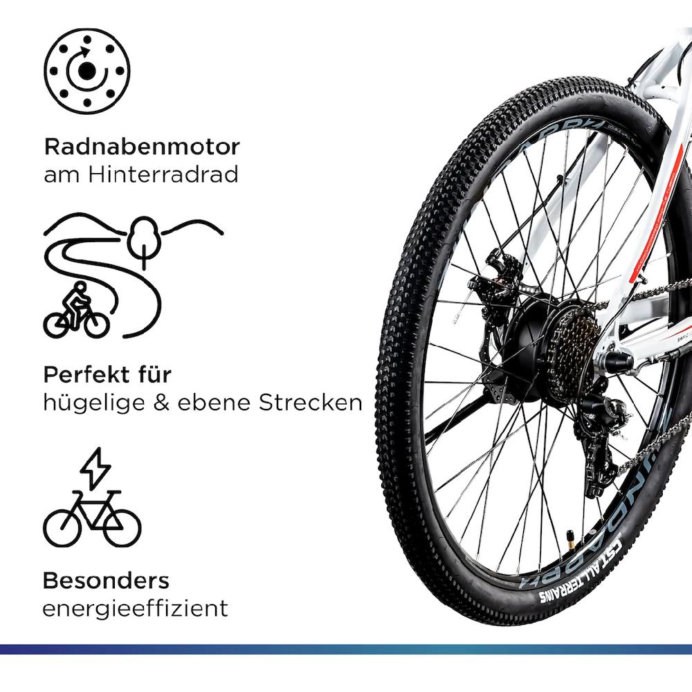 Zündapp E-Bike »Z801« 21 Gang Shimano Tourney RD-TY300 Heckmotor 250 W Pedelec Elektrofahrrad für Damen u. Herren MTB Mountainbike auf Rechnung kaufen Vierteljährliche Förderung