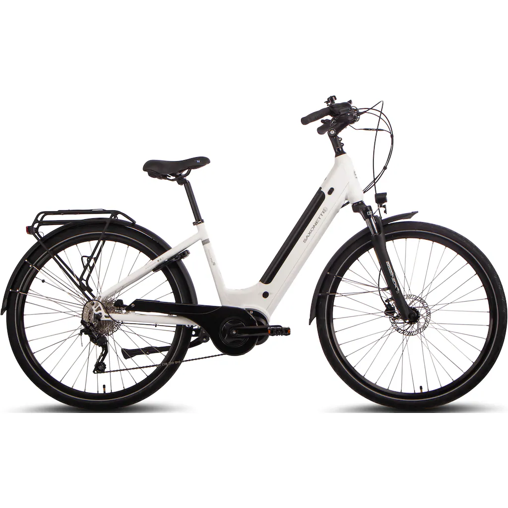 SAXONETTE E-Bike »Premium Sport (Wave)« 10 Gang Mittelmotor 250 W Pedelec Elektrofahrrad für Damen u. Herren Trekkingrad auf Rechnung Bis zu 55% Rabatt
