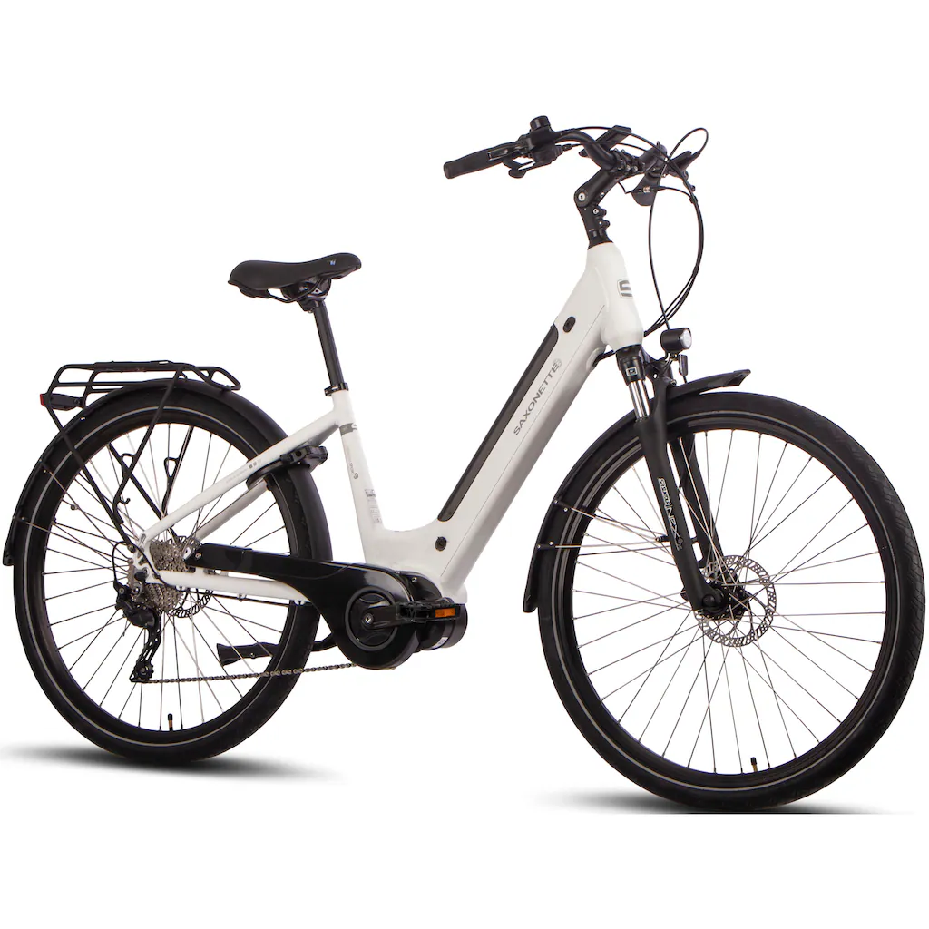 SAXONETTE E-Bike »Premium Sport (Wave)« 10 Gang Mittelmotor 250 W Pedelec Elektrofahrrad für Damen u. Herren Trekkingrad auf Rechnung Bis zu 55% Rabatt