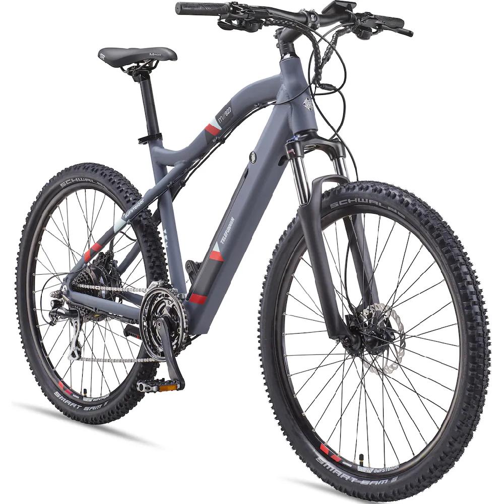Telefunken E-Bike »Aufsteiger M922« 24 Gang Shimano Acera Heckmotor 250 W Pedelec Elektrofahrrad für Damen u. Herren MTB Mountainbike Nur noch ein Tag übrig