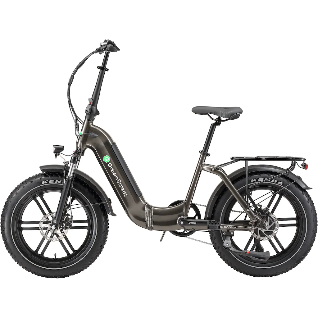 GreenStreet E-Bike »Tiefeinsteiger Klapprad GS5« 7 Gang Shimano Heckmotor 250 W (Set 2 tlg. mit Akku-Ladegeräte Fat Tires) Pedelec Elektrofahrrad für Damen u. Herren Klapprad auf Rechnung online bestellen zollfrei
