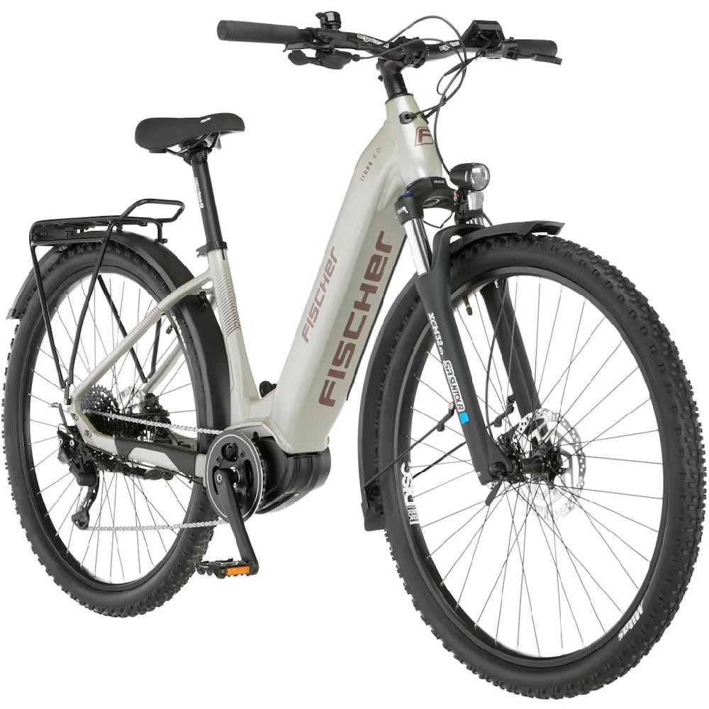 FISCHER Fahrrad E-Bike »TERRA 4.0i 43« 10 Gang Shimano Deore Mittelmotor 250 W (mit Fahrradschloss) Pedelec Elektrofahrrad für Damen u. Herren ATP auf Raten Online