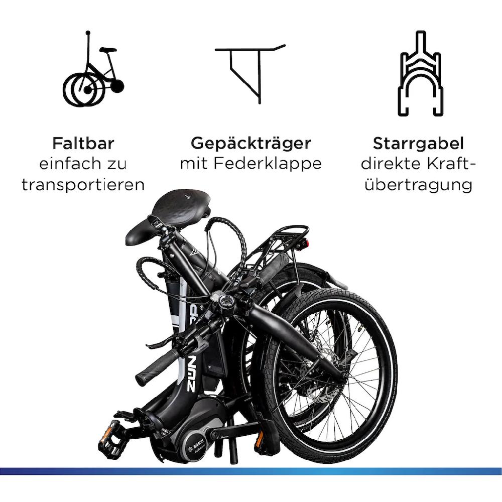 Zündapp E-Bike »X100« 9 Gang Shimano Sora Mittelmotor 250 W Pedelec Elektrofahrrad für Damen u. Herren Faltrad im Angebot