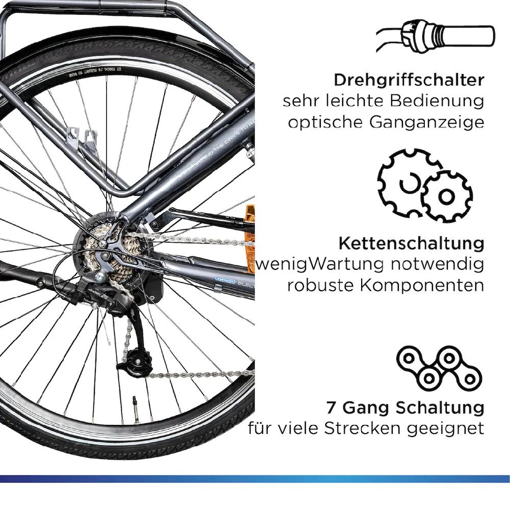 Zündapp E-Bike »Z901« 7 Gang Shimano Tourney RD-TY300 Mittelmotor 250 W Pedelec Elektrofahrrad für Damen u. Herren Cityrad Meist gekauft