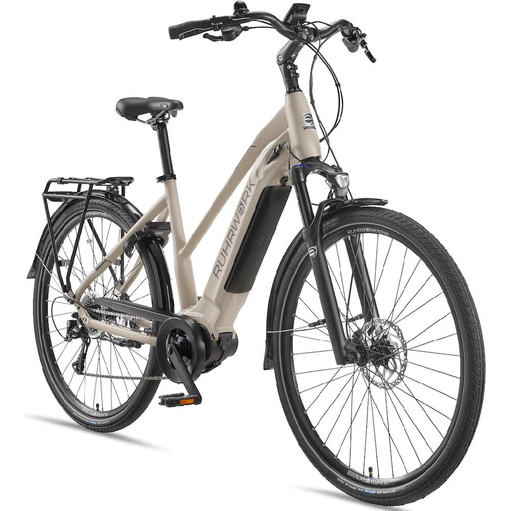 RUHRWERK E-Bike »MT800 Damen« 8 Gang Shimano Acera Mittelmotor 250 W Pedelec Elektrofahrrad für Damen Trekkingrad auf Rechnung Kostenloser Versand