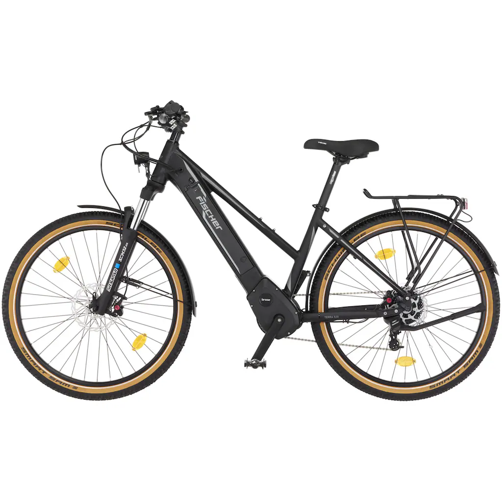 FISCHER Fahrrad E-Bike »TERRA 5.0i 504 sw« 10 Gang Clarks (mit Akku-Ladegerät-mit Werkzeug) Pedelec Elektrofahrrad für Damen u. Herren Sonderangebot