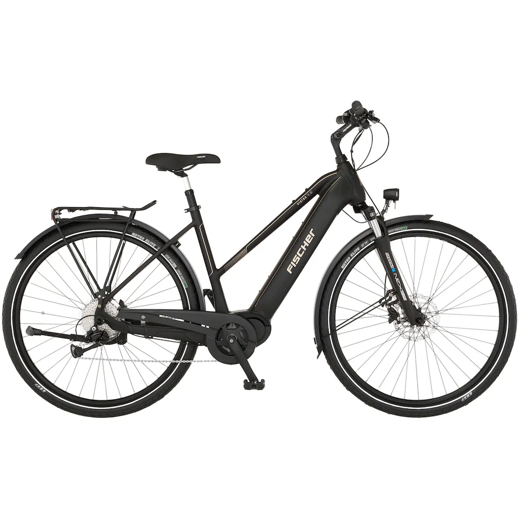 FISCHER Fahrrad E-Bike »VIATOR 4.2i 711« 9 Gang Shimano Acera Mittelmotor 250 W (mit Faltschloss) Pedelec Elektrofahrrad für Damen u. Herren Trekkingrad auf Raten Exklusive Angebote