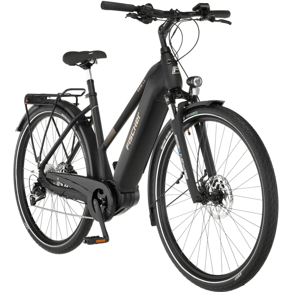 FISCHER Fahrrad E-Bike »VIATOR 4.2i 711« 9 Gang Shimano Acera Mittelmotor 250 W (mit Faltschloss) Pedelec Elektrofahrrad für Damen u. Herren Trekkingrad auf Raten Exklusive Angebote