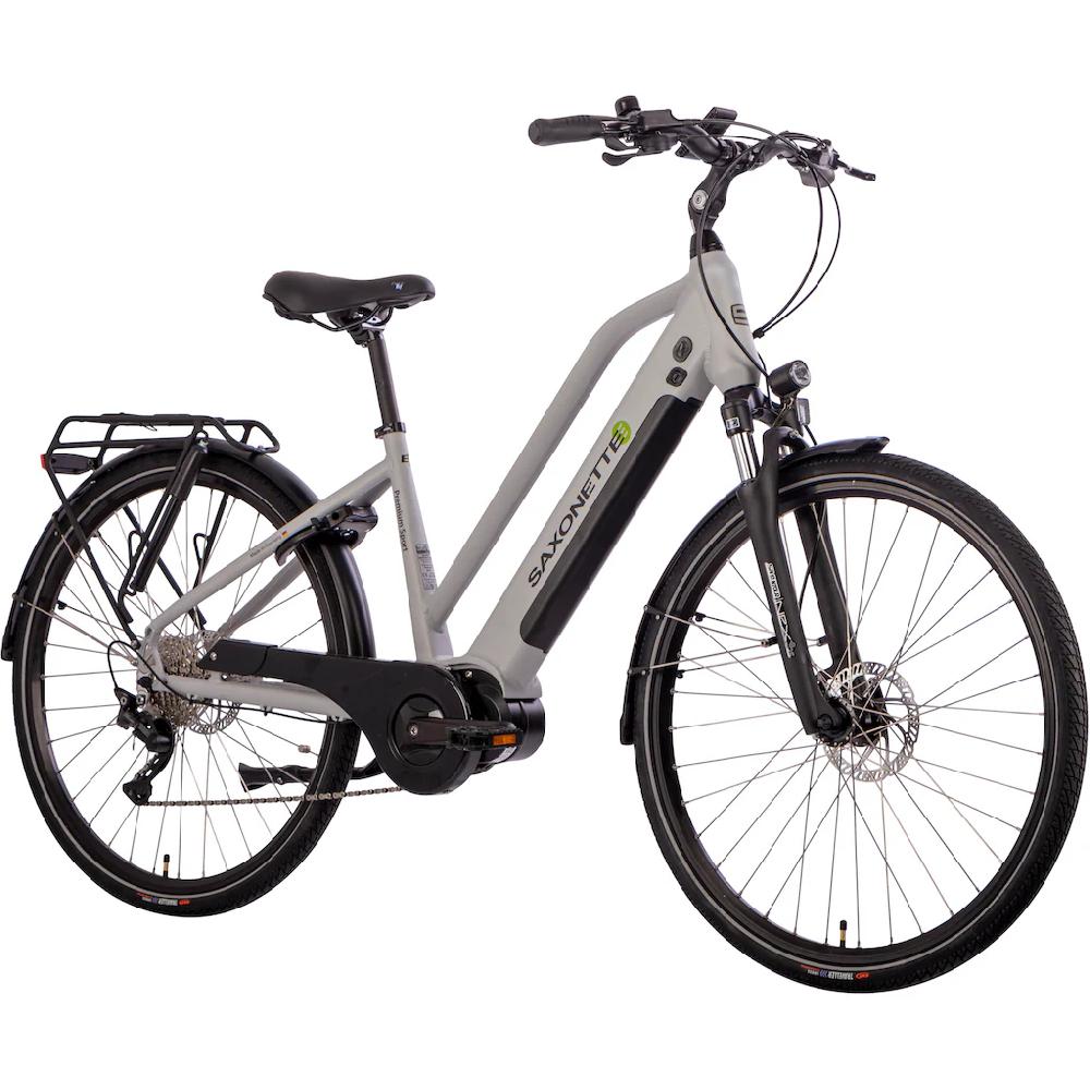 SAXONETTE E-Bike »Premium Sport (Trapez)« 10 Gang Mittelmotor 250 W Pedelec Elektrofahrrad für Damen Trekkingrad auf Rechnung Saisonale Angebote