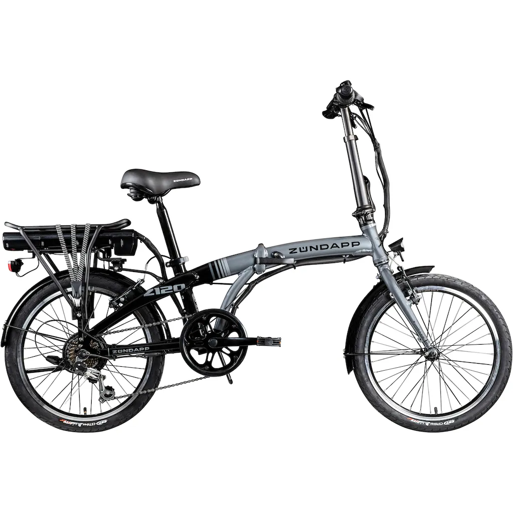 Zündapp E-Bike »Z120« 7 Gang Shimano Tourney Heckmotor 250 W Pedelec Elektrofahrrad für Damen u. Herren Klapprad Kauf eins, bekomm eins gratis