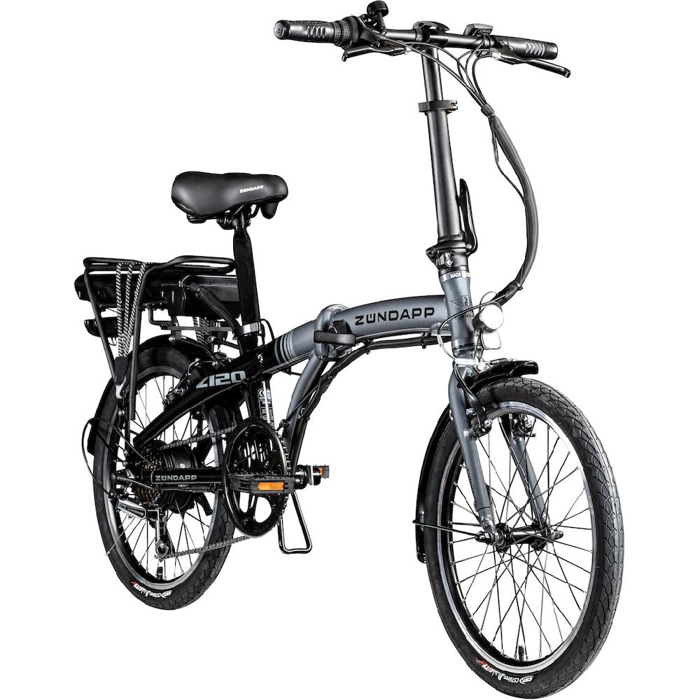 Zündapp E-Bike »Z120« 7 Gang Shimano Tourney Heckmotor 250 W Pedelec Elektrofahrrad für Damen u. Herren Klapprad Kauf eins, bekomm eins gratis