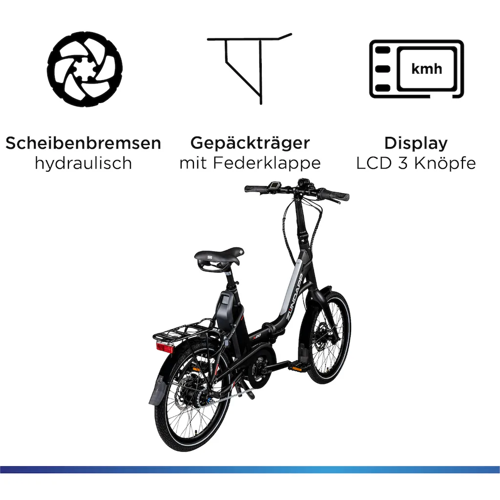 Zündapp E-Bike »X20« 7 Gang Shimano Nexus Mittelmotor 250 W Pedelec Elektrofahrrad für Damen u. Herren Faltrad VIP-Rabatte