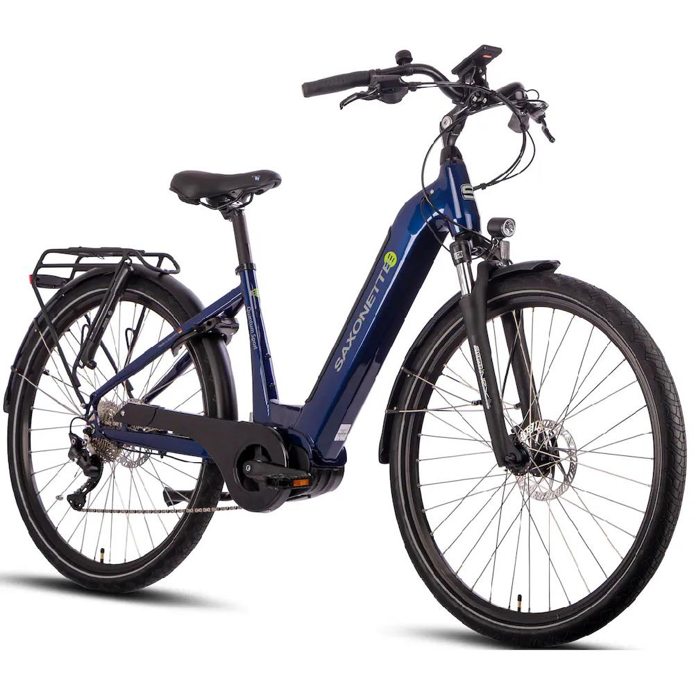 SAXONETTE E-Bike »Quantum Sport Wave« 10 Gang Shimano Mittelmotor 250 W Pedelec Elektrofahrrad für Damen u. Herren Trekkingrad Kostenlose Rückgabe